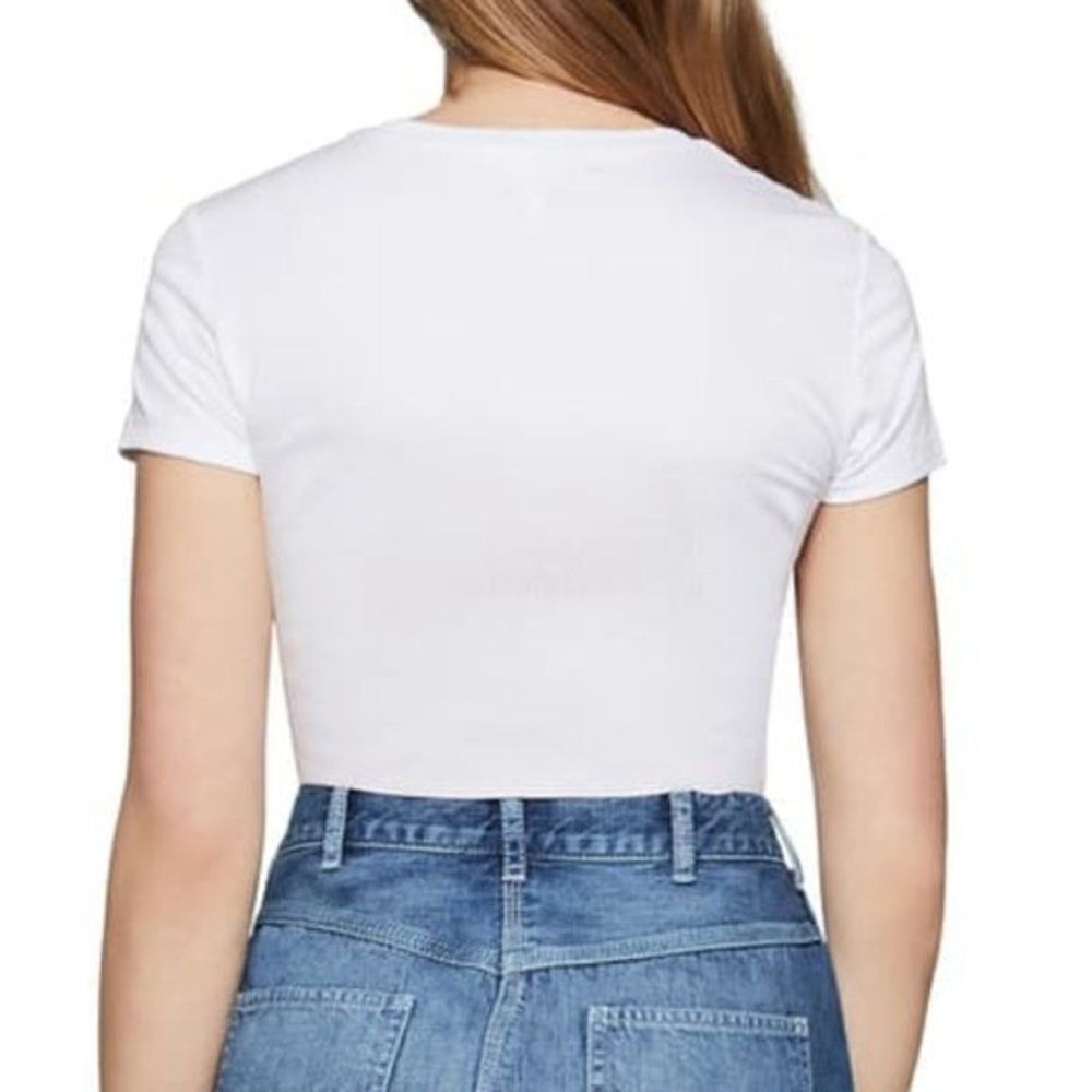 BCBGeneration Solid White Crop Top     - Picture 2 of 3